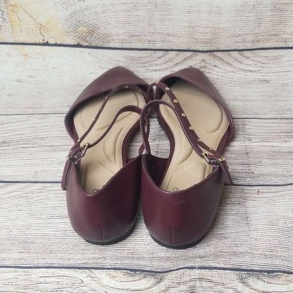 Women's Apt 9 Maroon Pointed Toe Flats - Picture 3 of 5